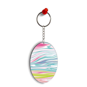 Colourful Marble Oval Key Chain