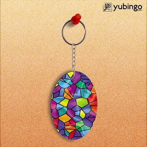 Colourful Mosaic Oval Key Chain-Image2