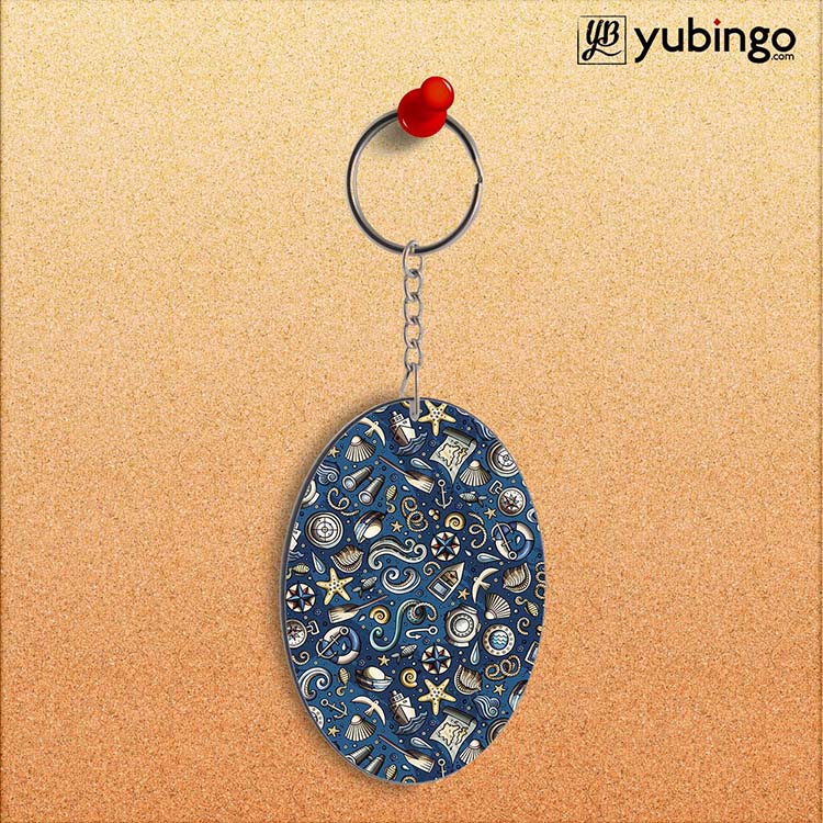 Cool Blue Oval Key Chain-Image2