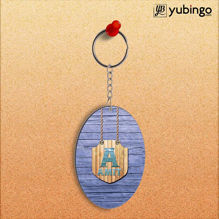 Customised Name Oval Key Chain