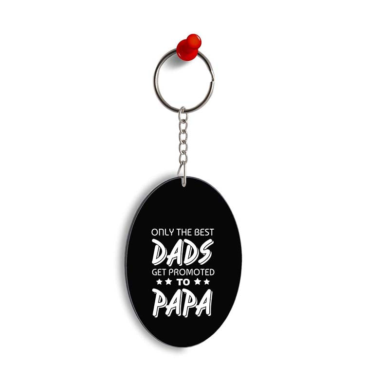 Dad and Papa Oval Key Chain