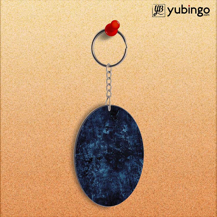 Deep Blues Oval Key Chain