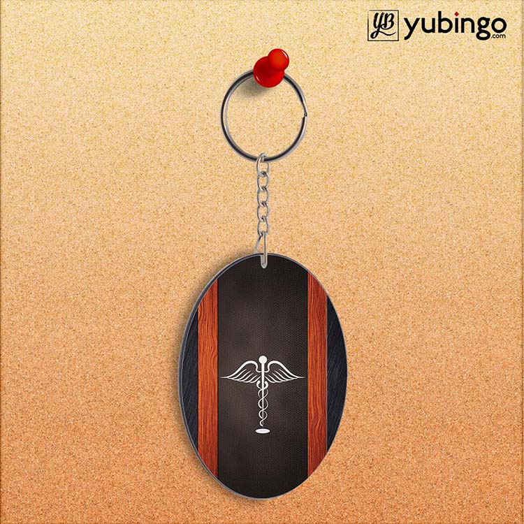 Doctor Symbol Oval Key Chain