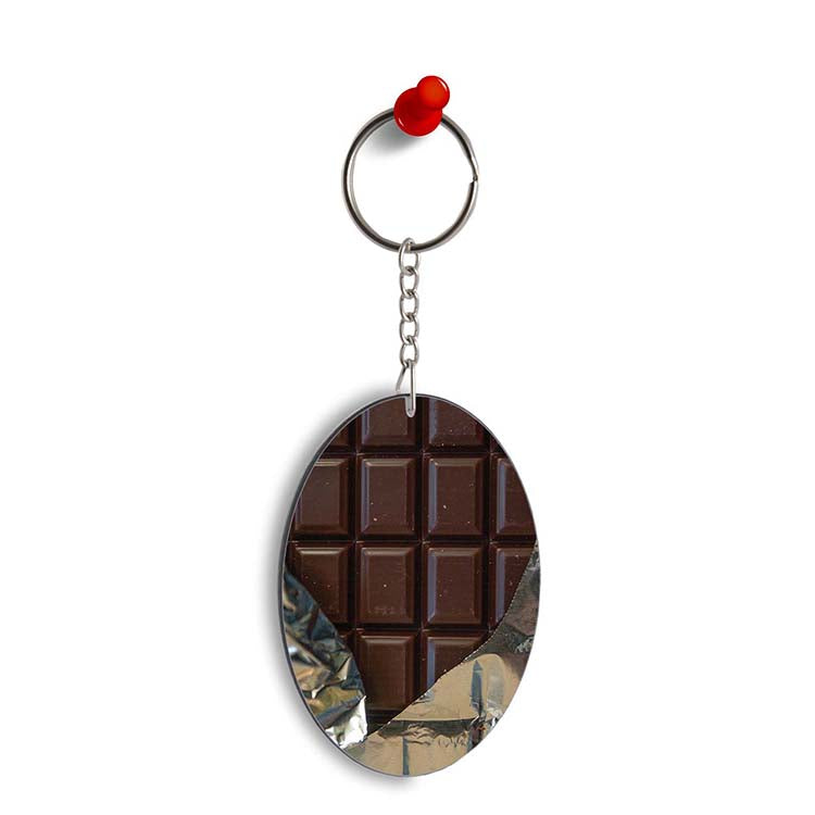 Eat that Chocolate Bar Oval Key Chain