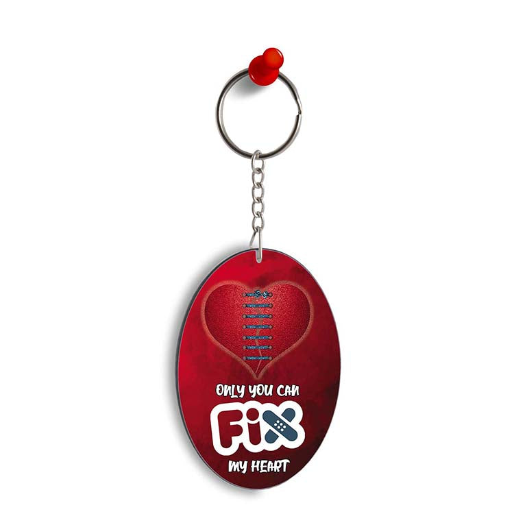 Fix My Heart Oval Key Chain