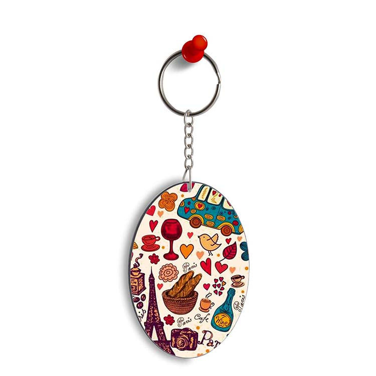 French Delight Oval Key Chain