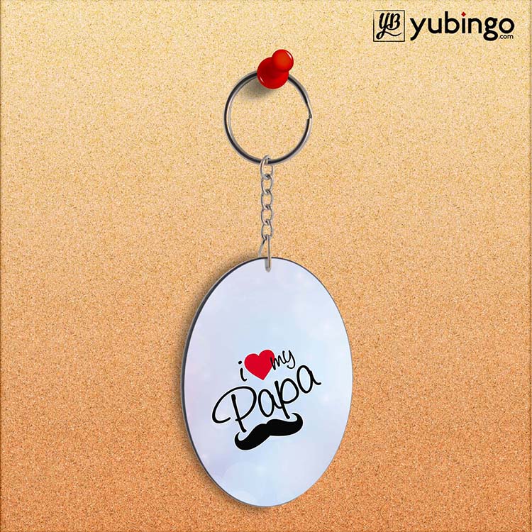 I Love My Papa Oval Key Chain-Image2