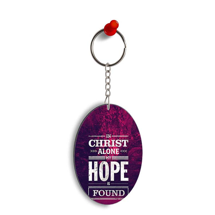 In Christ I Find Hope Oval Key Chain