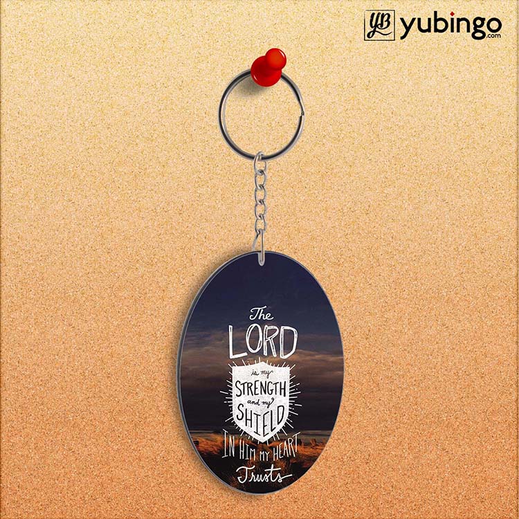 In Lord My Heart Trusts Oval Key Chain-Image2