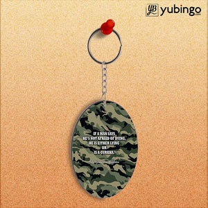 Indian Army Quote Oval Key Chain-Image2