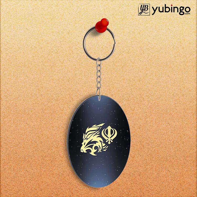 Khanda Sahib Oval Key Chain-Image2
