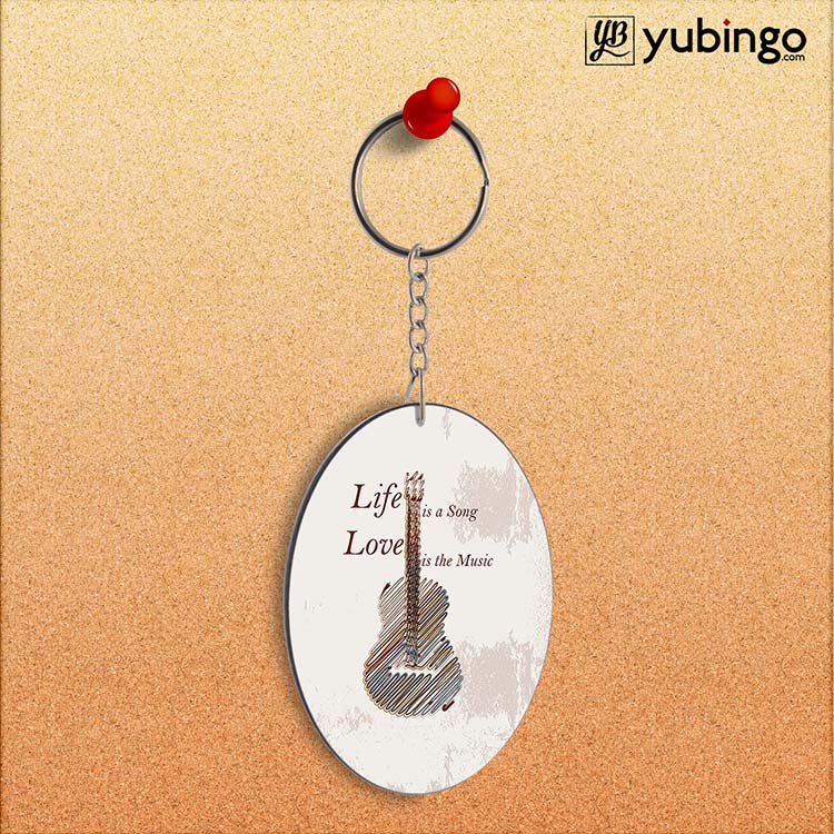 Life is a Song Oval Key Chain