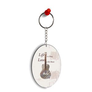 Life is a Song Oval Key Chain