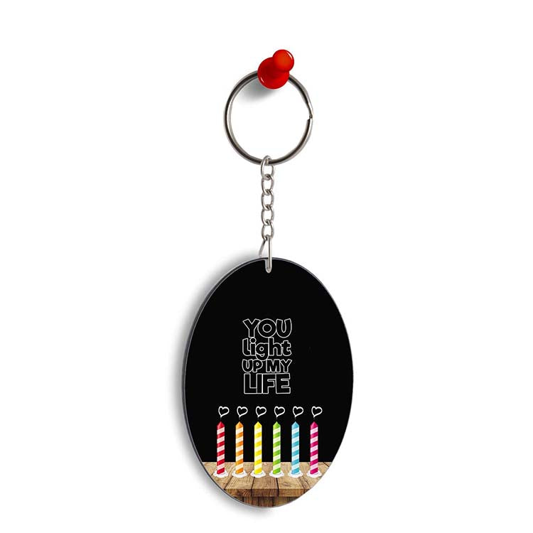 Light Up My Life Oval Key Chain
