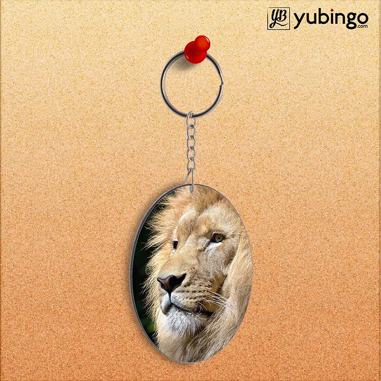 Lion Oval Key Chain