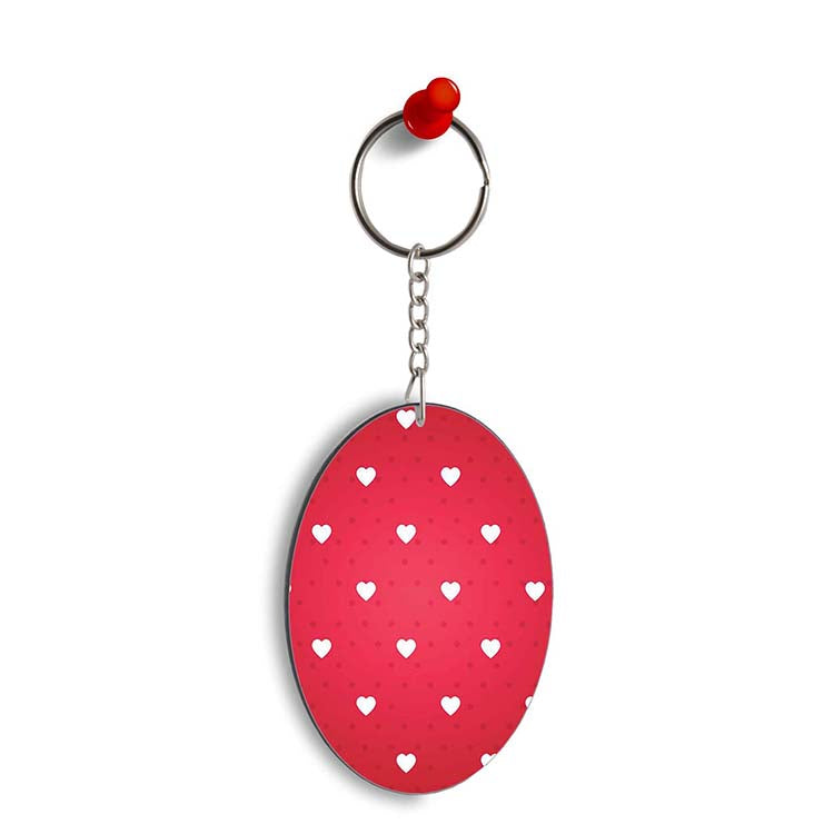 Little Hearts Oval Key Chain