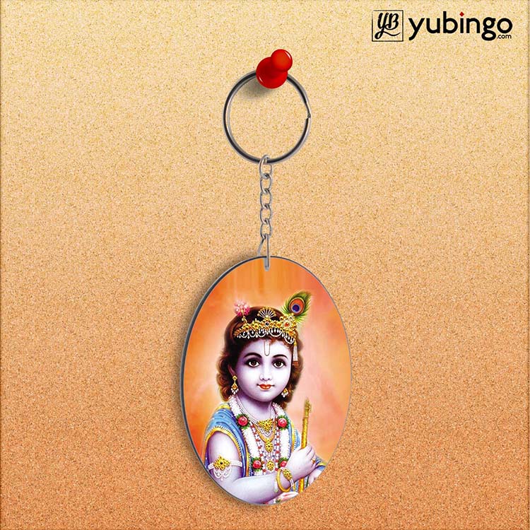 Little Krishna Oval Key Chain