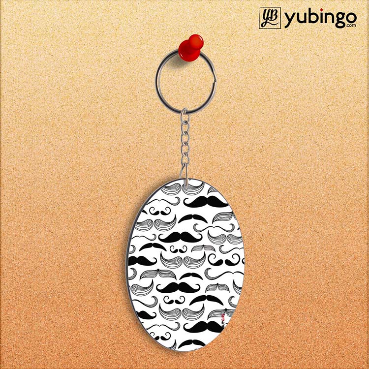 Moustaches Oval Key Chain-Image2