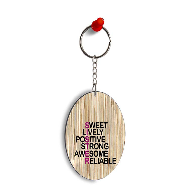 My Sister is Awesome Oval Key Chain
