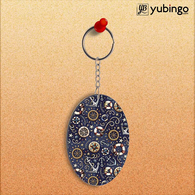 Nautical Blue Oval Key Chain-Image2