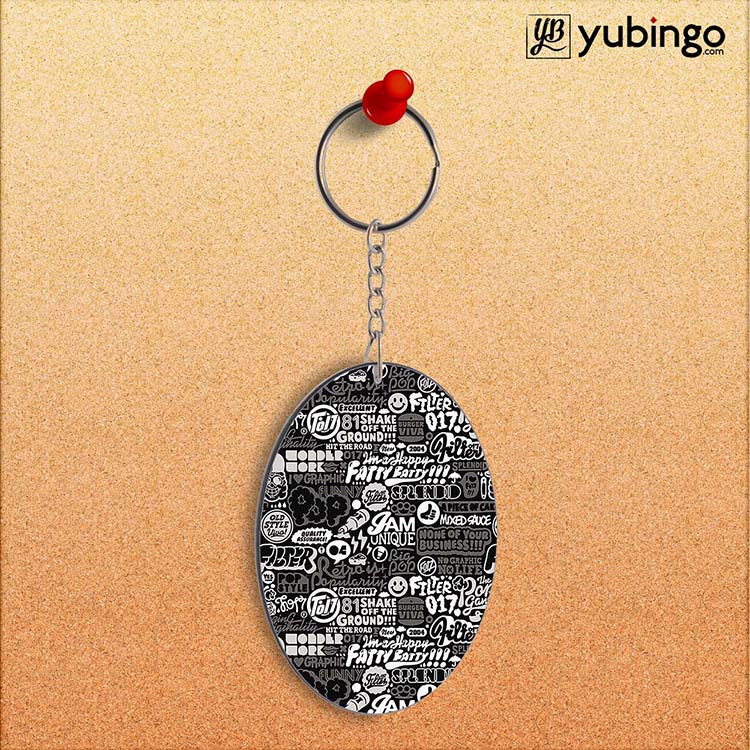 Random Quotes Oval Key Chain