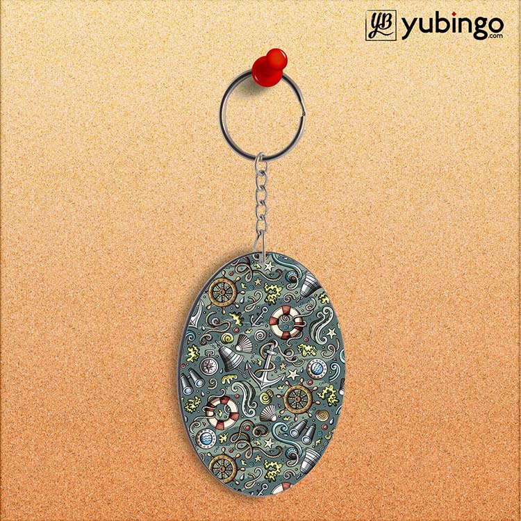 Sea Green Oval Key Chain