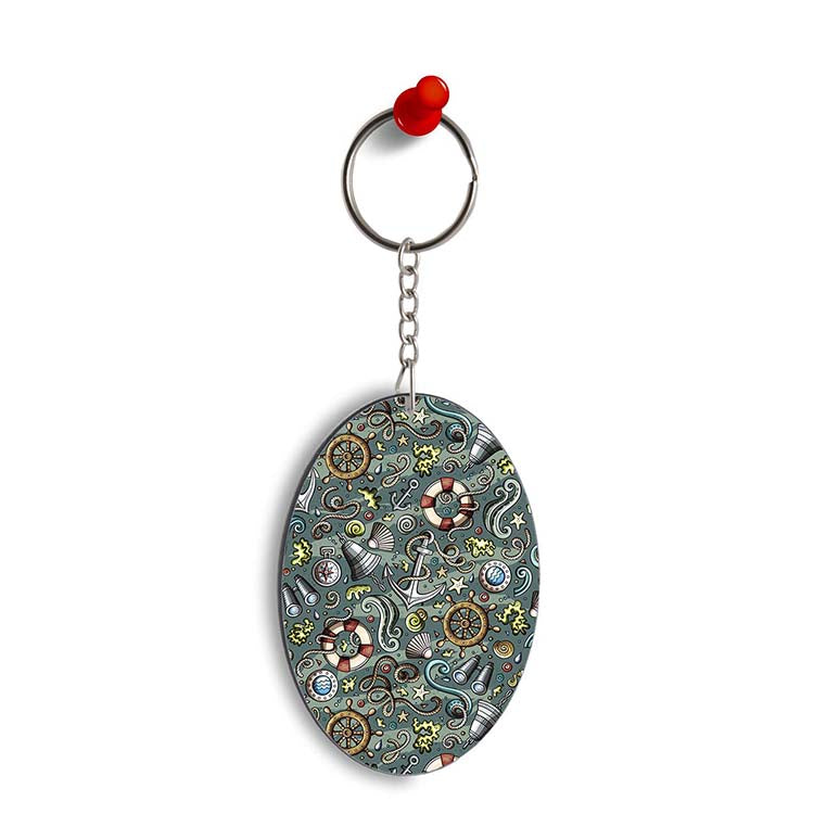 Sea Green Oval Key Chain