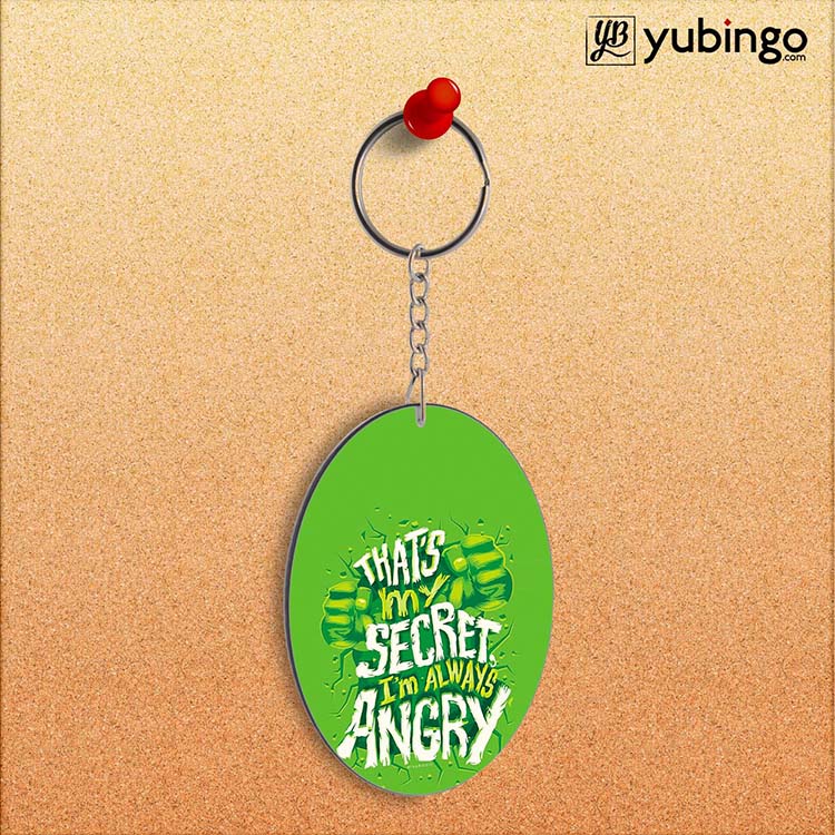 Secret I Am Always Angry Oval Key Chain