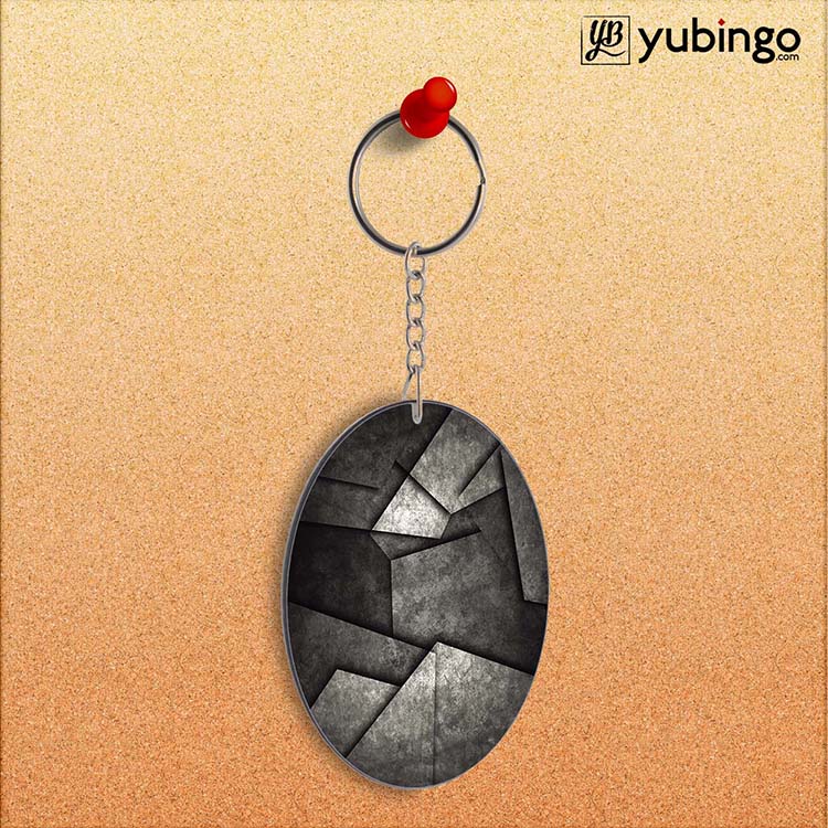 Shades Of Grey Oval Key Chain