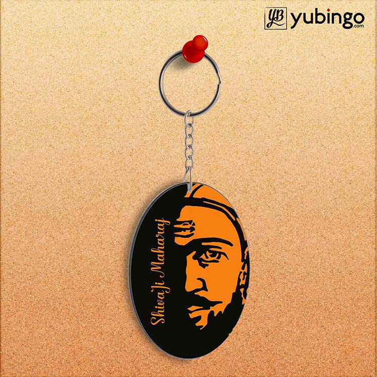 Shivaji Maharaj Oval Key Chain-Image2