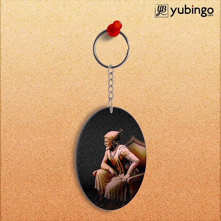 Shivaji Photo Oval Key Chain