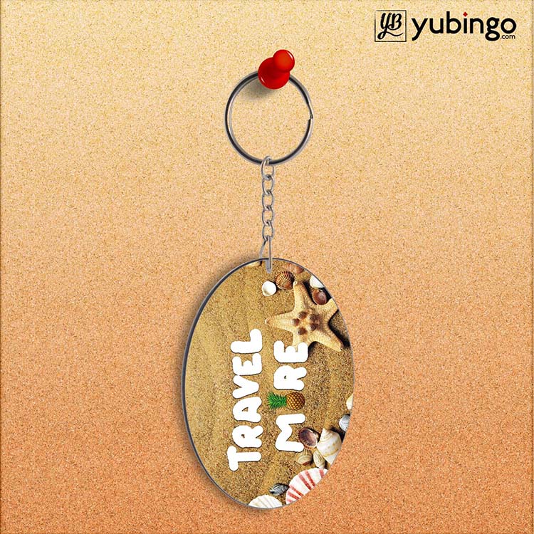 Travel More Oval Key Chain