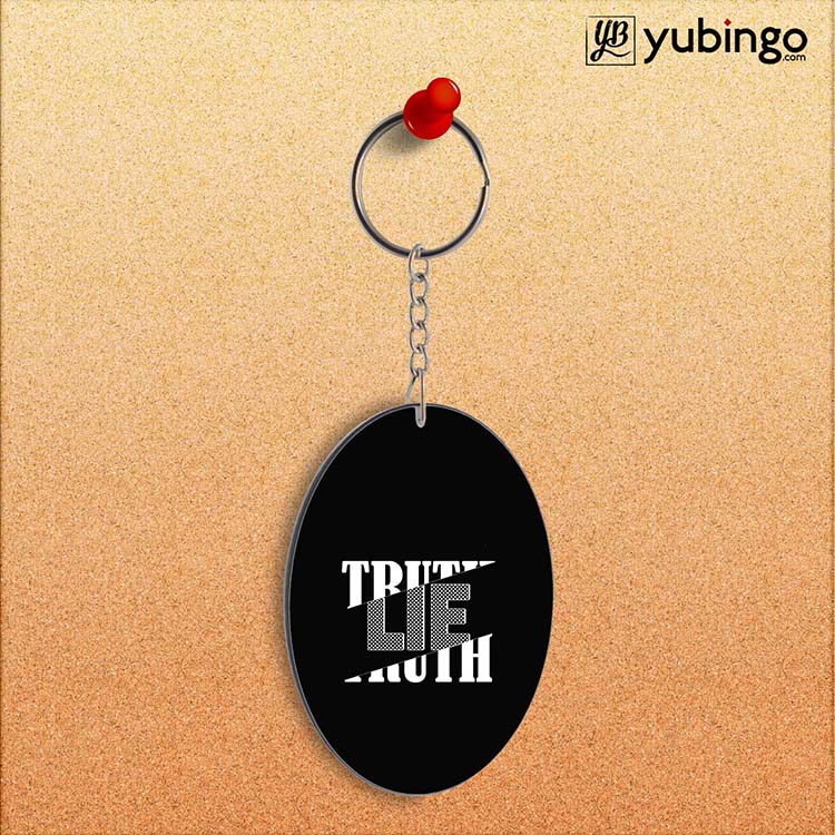 Truth and Lie Oval Key Chain