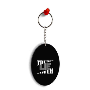 Truth and Lie Oval Key Chain