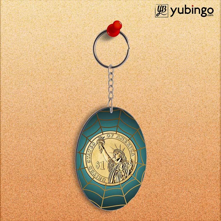 US Dollar Oval Key Chain