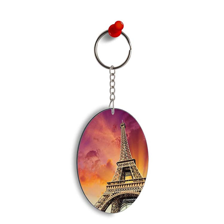 Visiting The Monuments Oval Key Chain