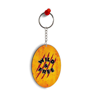 Wild and Free Oval Key Chain
