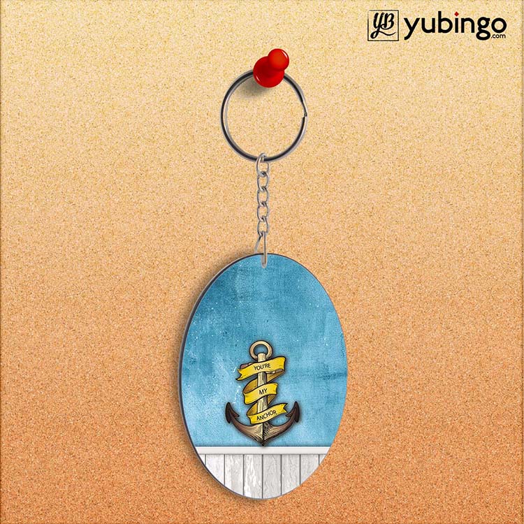You Are My Anchor Oval Key Chain