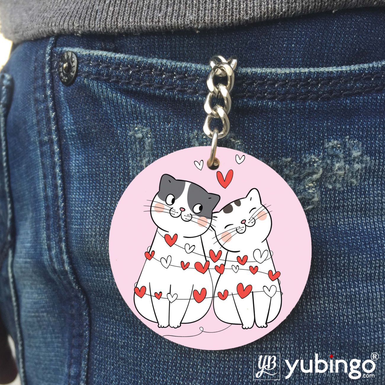Catty Love Coffee Mug with Coaster and Keychain-Image4