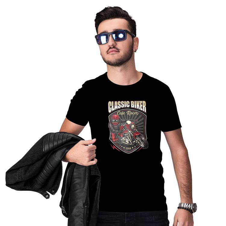Classic Biker Men T-Shirt-Black