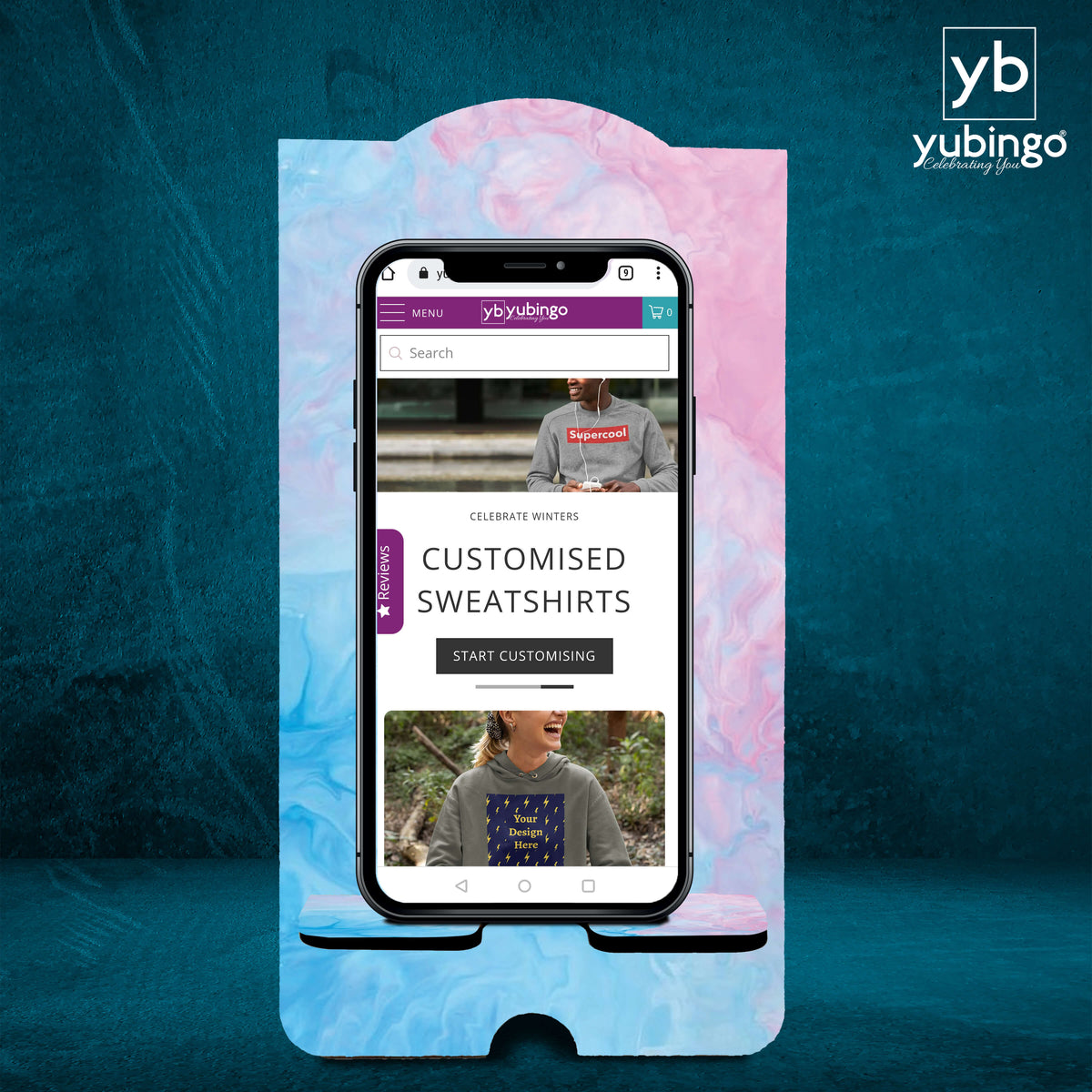 Classic Marble Print Mobile Stand-Image2