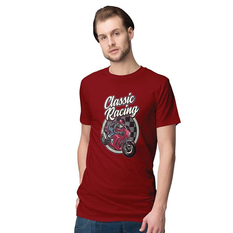 Classic Racing Men T-Shirt-Maroon