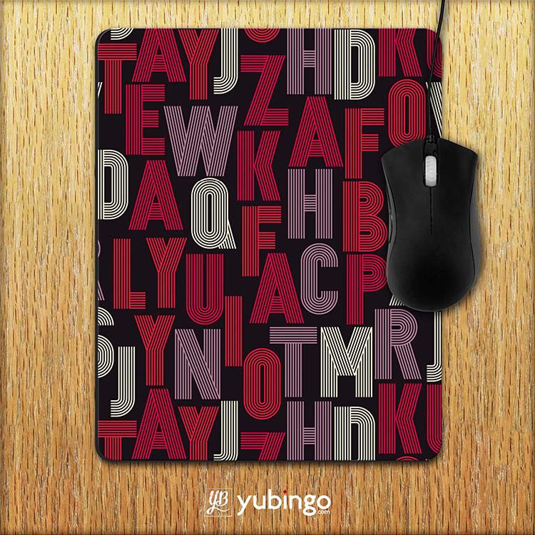 Cool Alphabets Mouse Pad