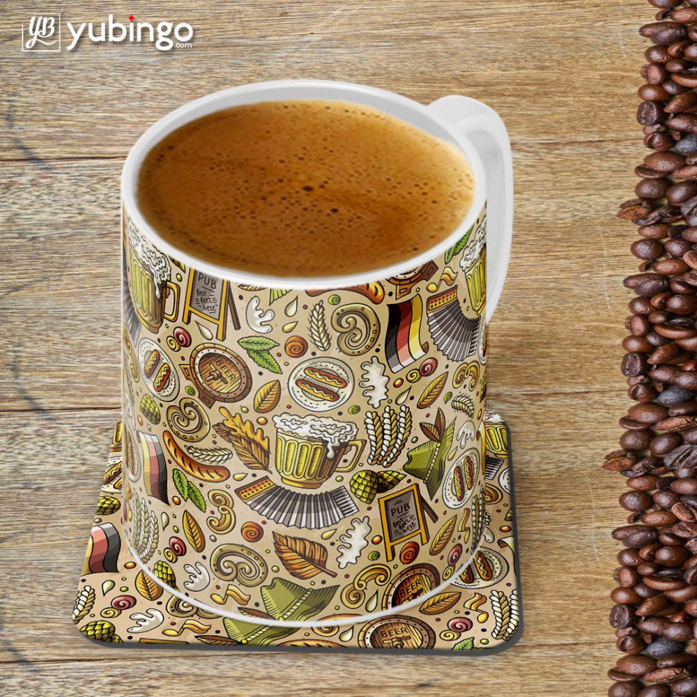Cowboy Beer Customised Alphabet Coffee Mug With Coaster-Image4