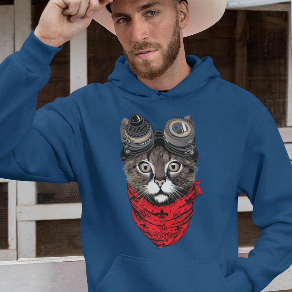 Cute Cat Hoodie-Navy