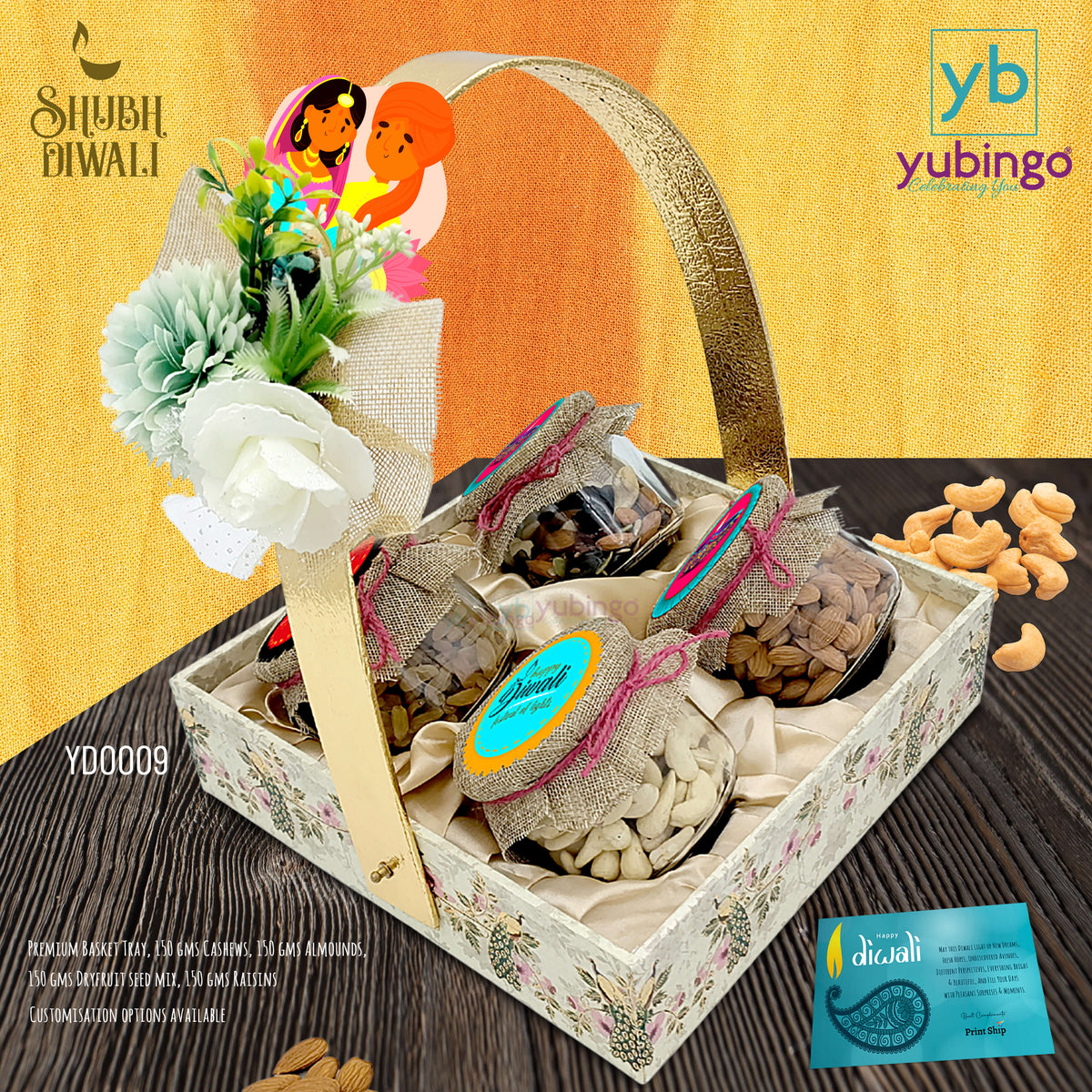 Diwali with 4 Dry Fruits Hamper