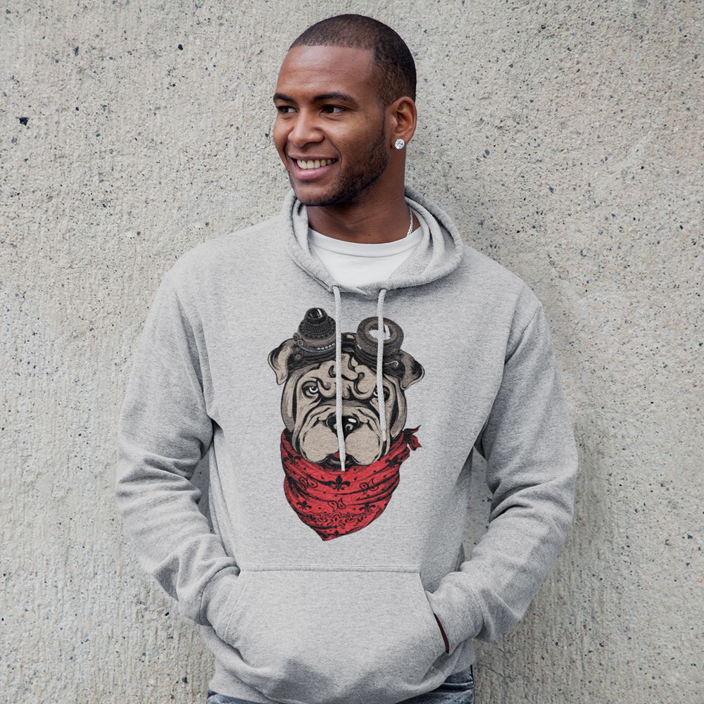 Dog Punk Hoodie-Maroon