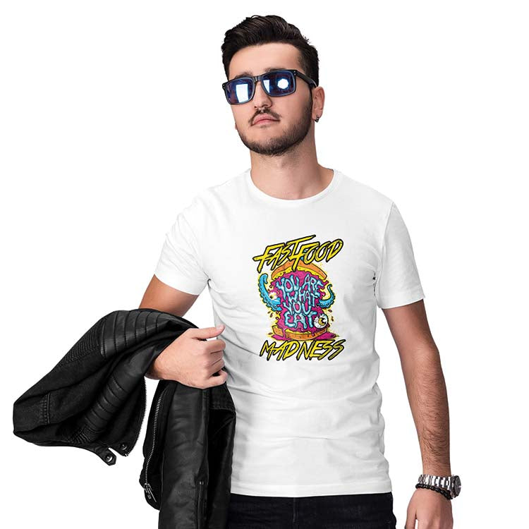 Fastfood Madness Men T-Shirt-White