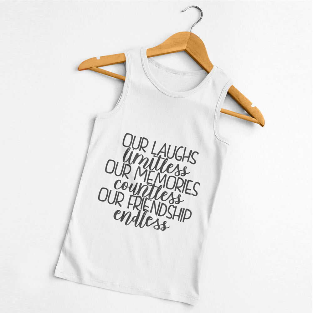 Friendship Is Endless Tank Tops-White