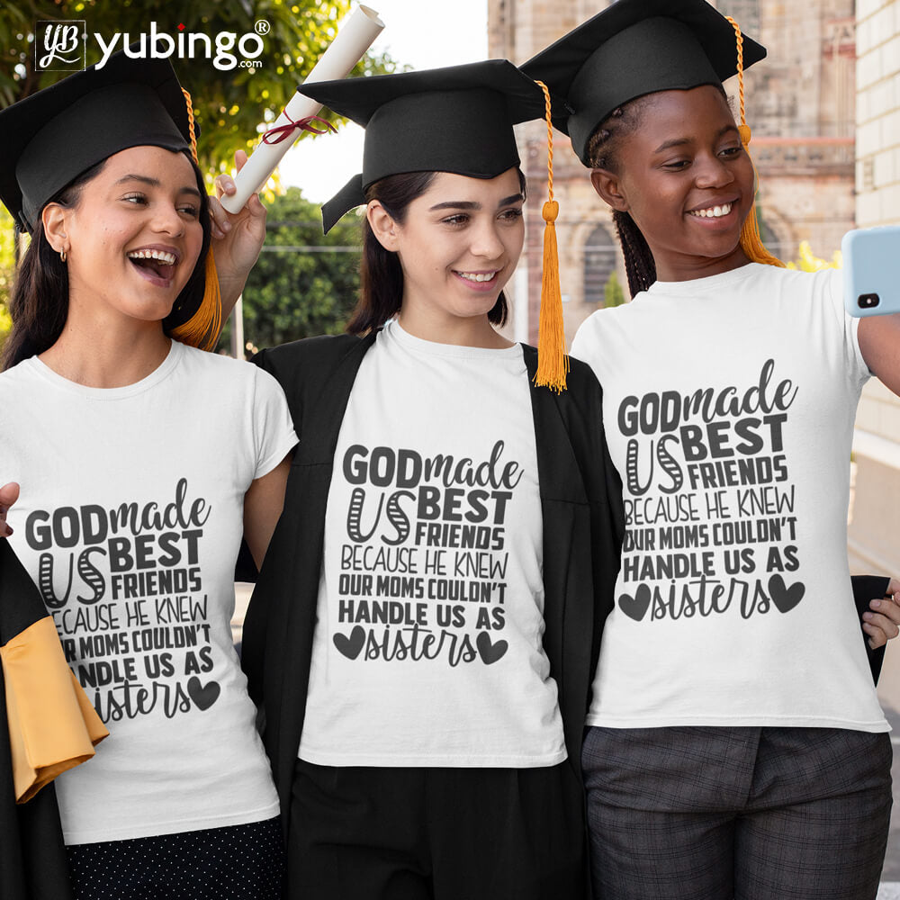 God Made Us Best Friends T-Shirt-White